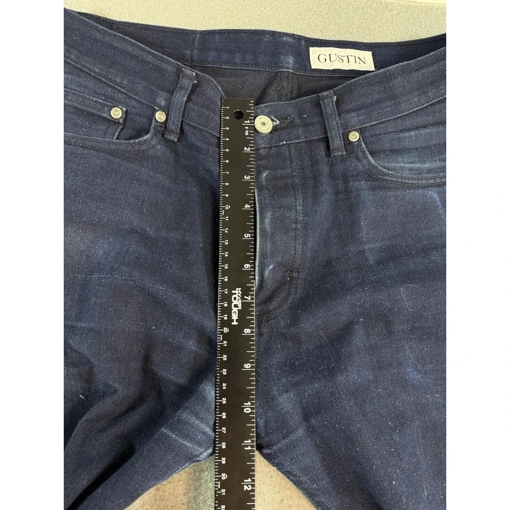 Gustin Jeans Mens 35x31 Dark Wash Blue California Straight Selvedge Denim USA